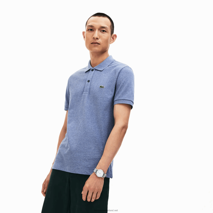 Lacoste originele l.12.12 slim fit polo 0828H883 blauwe ruggegraat 1gf Heren
