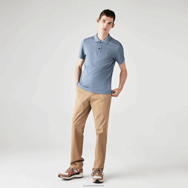 Lacoste originele l.12.12 slim fit polo 0828H883 blauwe ruggegraat 1gf Heren