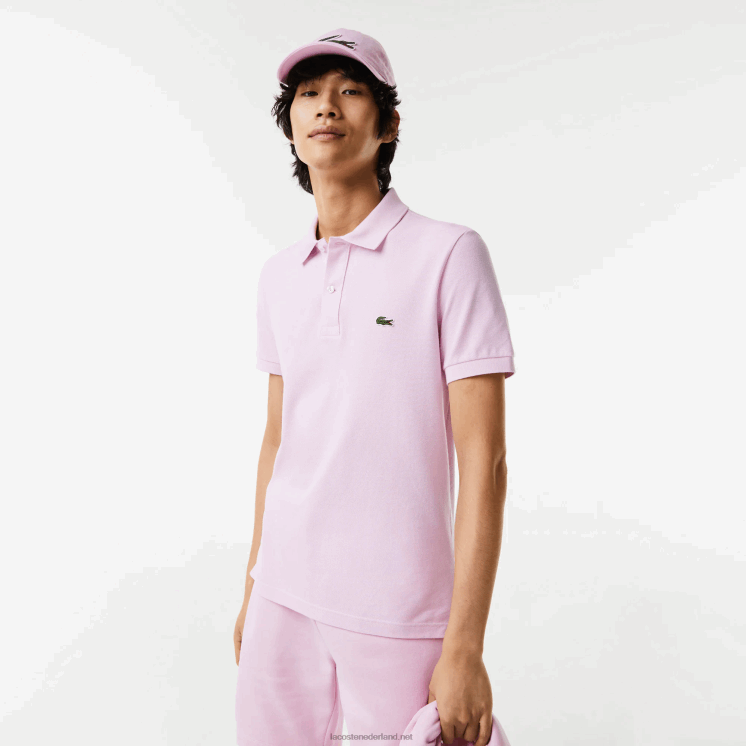 Lacoste originele l.12.12 slim fit polo 0828H889 roze z4h Heren
