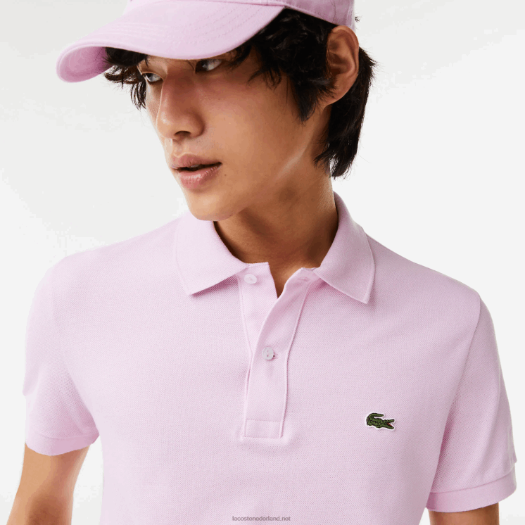 Lacoste originele l.12.12 slim fit polo 0828H889 roze z4h Heren