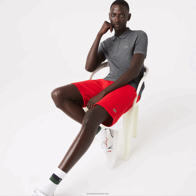 Lacoste originele l.12.12 slim fit polo 0828H937 grijze chine e8g Heren