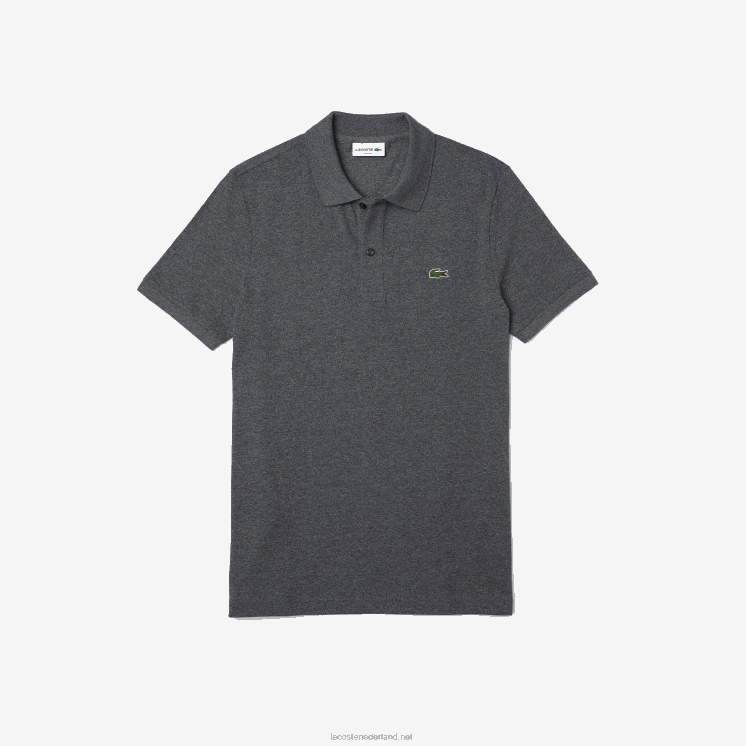 Lacoste originele l.12.12 slim fit polo 0828H937 grijze chine e8g Heren