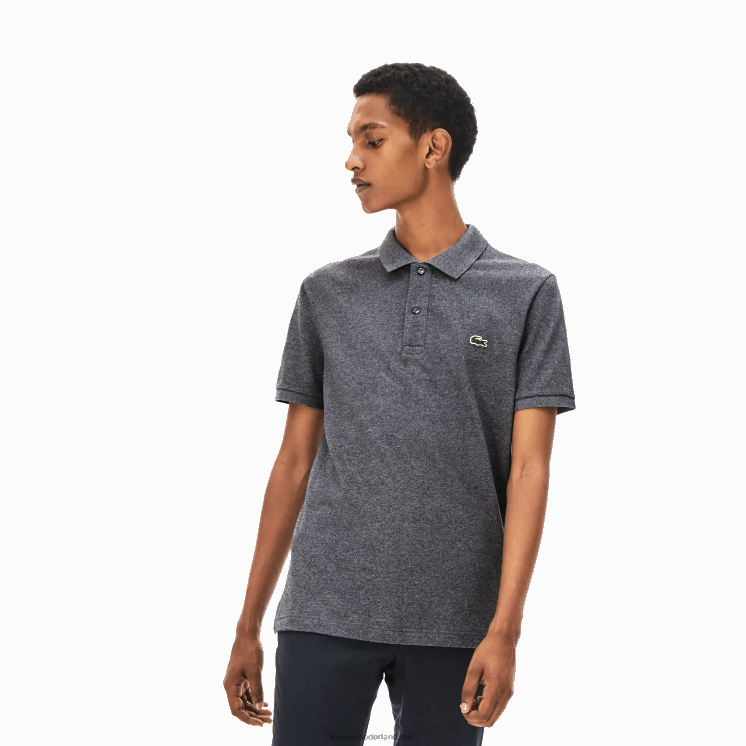 Lacoste originele l.12.12 slim fit polo 0828H937 grijze chine e8g Heren