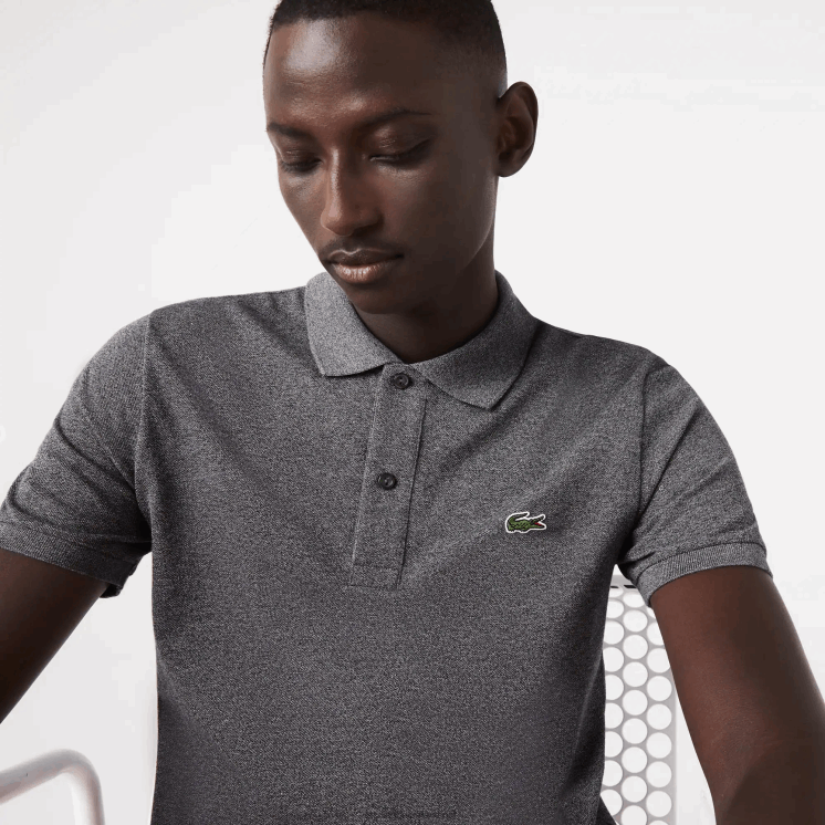 Lacoste originele l.12.12 slim fit polo 0828H937 grijze chine e8g Heren