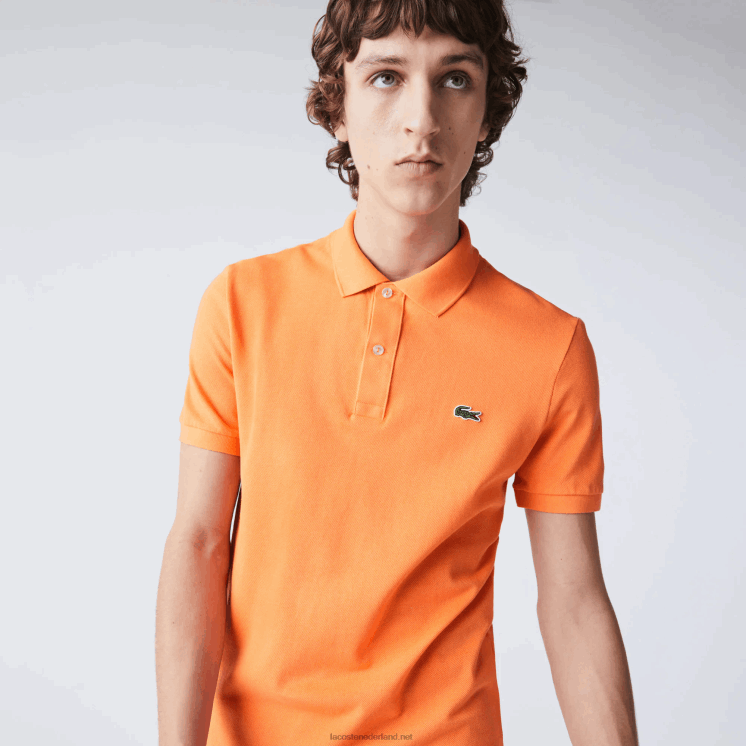 Lacoste originele l.12.12 slim fit polo 0828H943 oranje npb Heren
