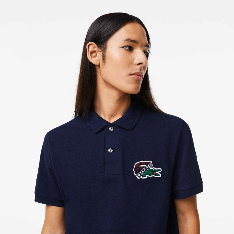 Lacoste piqué polo van biologisch katoen 0828H573 marineblauw 166 Heren