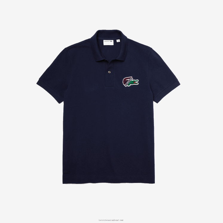 Lacoste piqué polo van biologisch katoen 0828H573 marineblauw 166 Heren