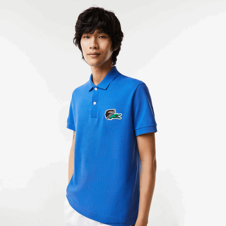 Lacoste piqué polo van biologisch katoen 0828H574 blauw k1q Heren