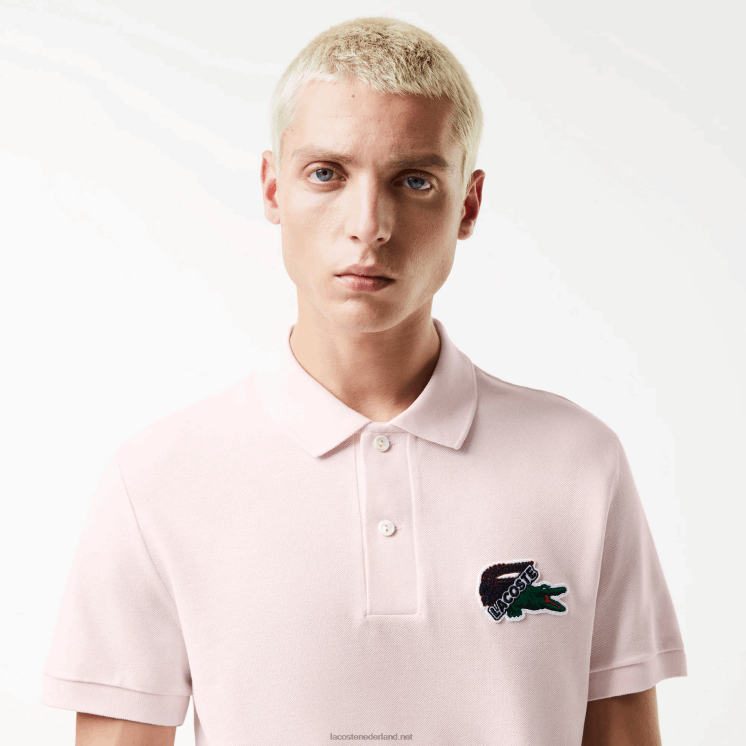 Lacoste piqué polo van biologisch katoen 0828H576 lichtroze t03 Heren