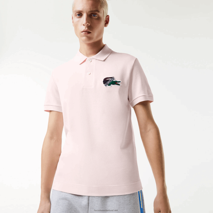 Lacoste piqué polo van biologisch katoen 0828H576 lichtroze t03 Heren