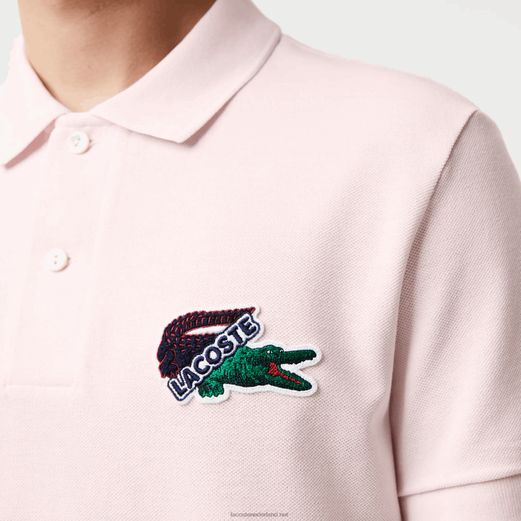 Lacoste piqué polo van biologisch katoen 0828H576 lichtroze t03 Heren