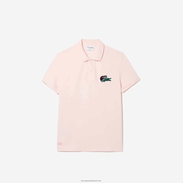 Lacoste piqué polo van biologisch katoen 0828H576 lichtroze t03 Heren