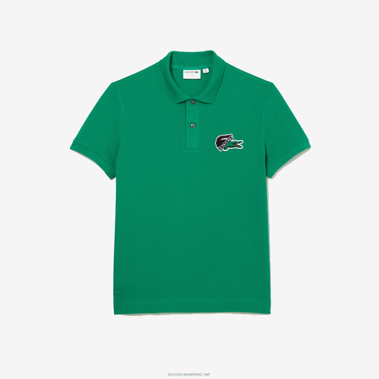 Lacoste piqué polo van biologisch katoen 0828H846 groene lm Heren
