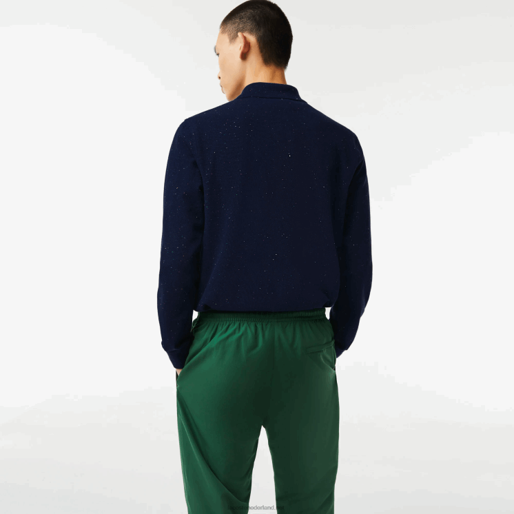 Lacoste polo met klassieke pasvorm en gespikkelde print 0828H704 marineblauw 7cg Heren