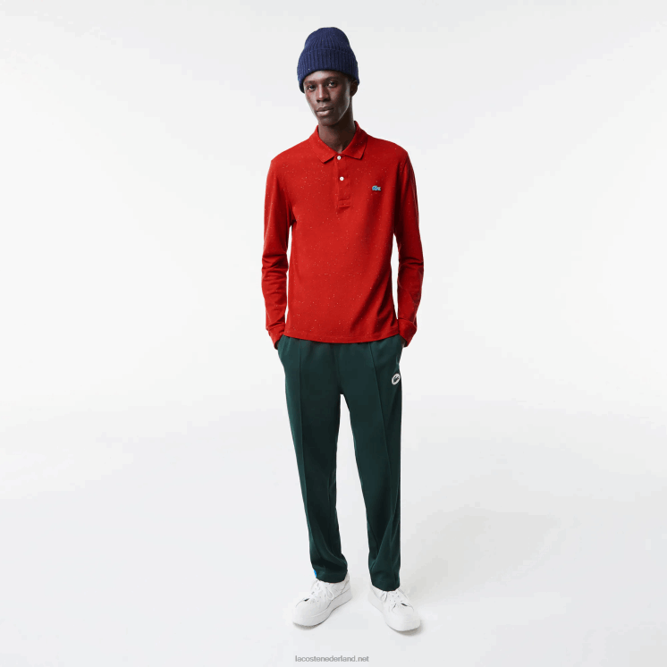 Lacoste polo met klassieke pasvorm en gespikkelde print 0828H705 rood 7cq Heren