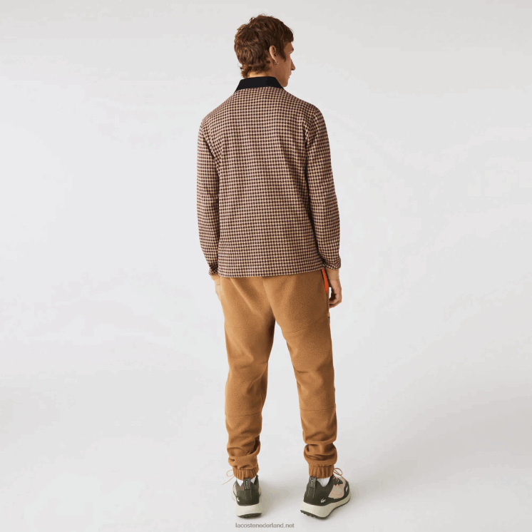 Lacoste polo met relaxte pasvorm en Schotse ruitprint 0828H924 beige marineblauw bordeaux v40 Heren