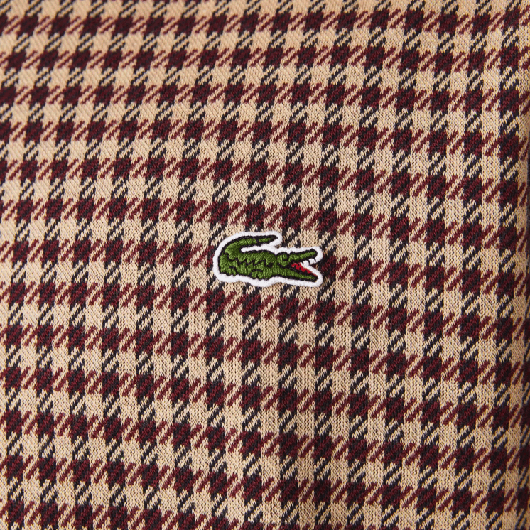 Lacoste polo met relaxte pasvorm en Schotse ruitprint 0828H924 beige marineblauw bordeaux v40 Heren