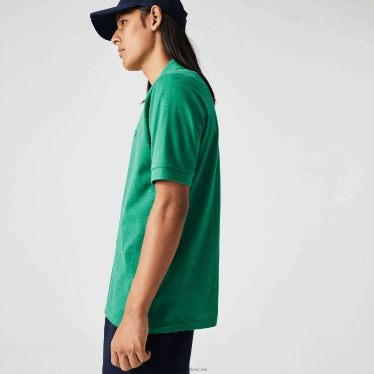 Lacoste polo van pique katoen met klassieke pasvorm en gespikkelde print 0828H593 groen 7bs Heren