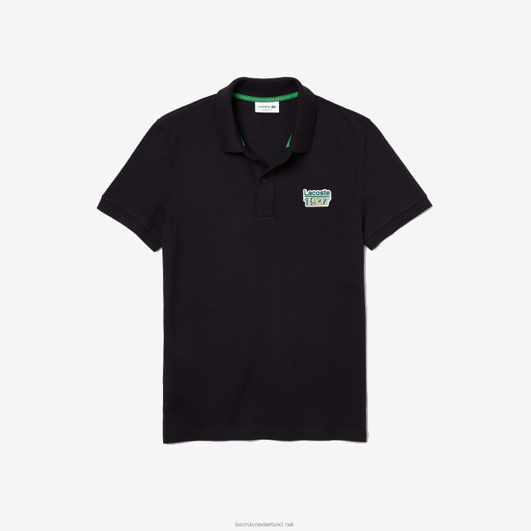 Lacoste polo van pique katoen met normale pasvorm en badge 0828H912 marineblauw hde Heren