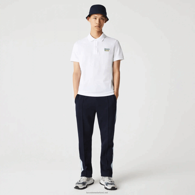 Lacoste polo van pique katoen met normale pasvorm en badge 0828H913 wit 001 Heren