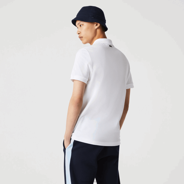 Lacoste polo van pique katoen met normale pasvorm en badge 0828H913 wit 001 Heren