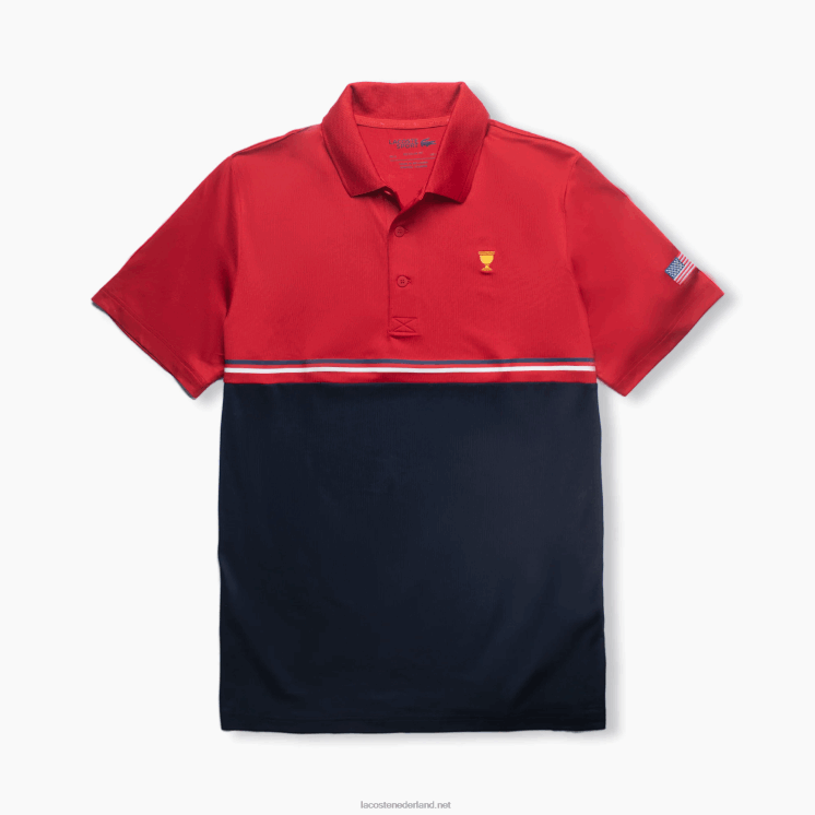 Lacoste presidents cup sportpolo 0828H1215 rood marineblauw wit t7r Heren