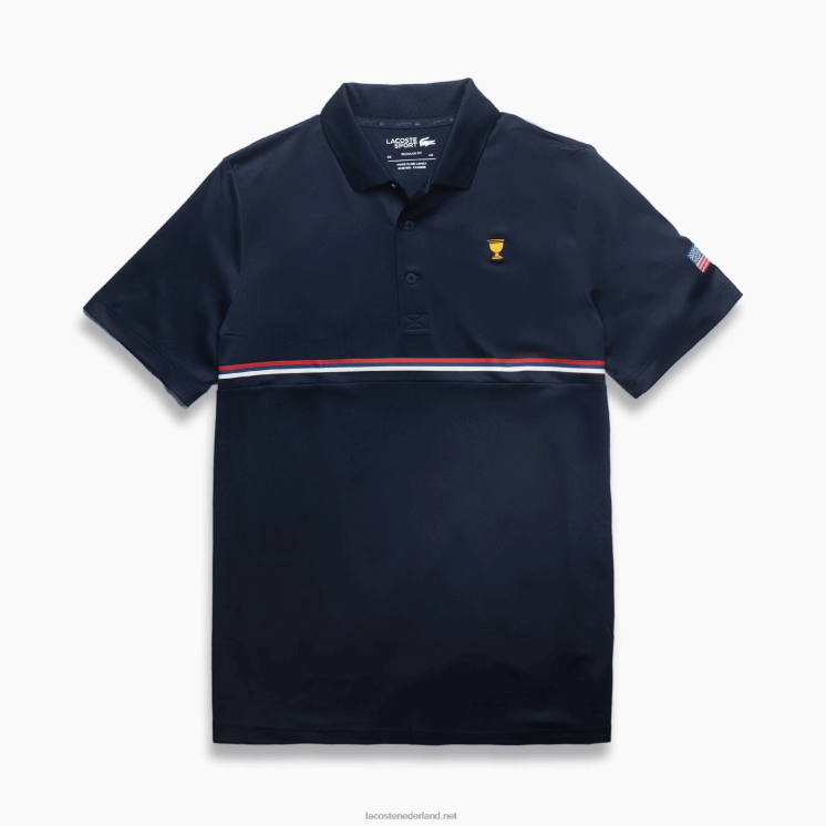 Lacoste presidents cup sportpolo 0828H1217 marineblauw rood wit t55 Heren