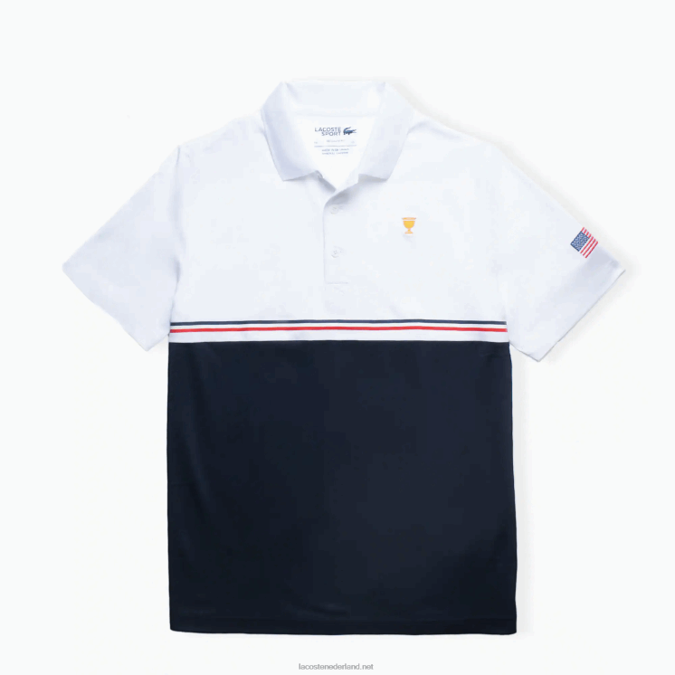 Lacoste presidents cup sportpolo 0828H1218 wit marineblauw rood t56 Heren