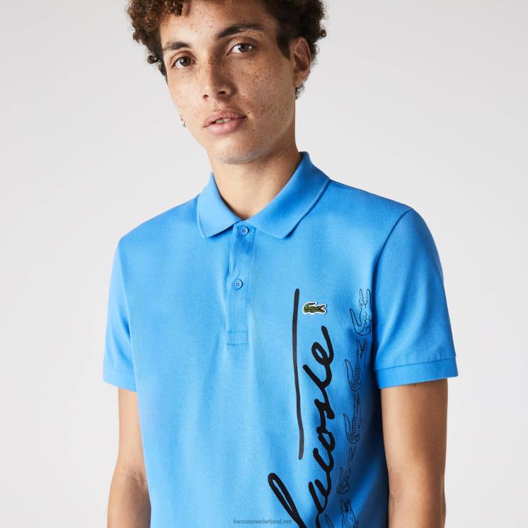 Lacoste regular-fit kenmerkende piqué-polo van katoen 0828H678 blauw l99 Heren