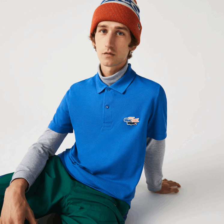 Lacoste regular fit krokodillenpolo van biologisch katoen 0828H844 blauwe qpt Heren