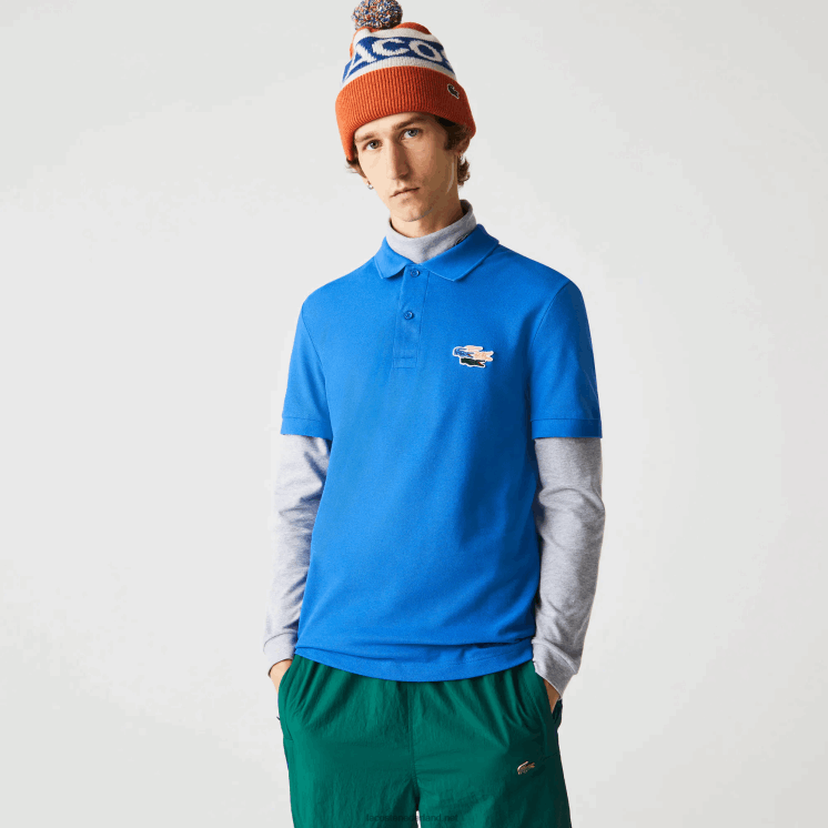 Lacoste regular fit krokodillenpolo van biologisch katoen 0828H844 blauwe qpt Heren