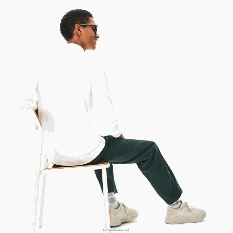 Lacoste regular fit pimakatoen polo met lange mouwen 0828H859 wit 001 Heren