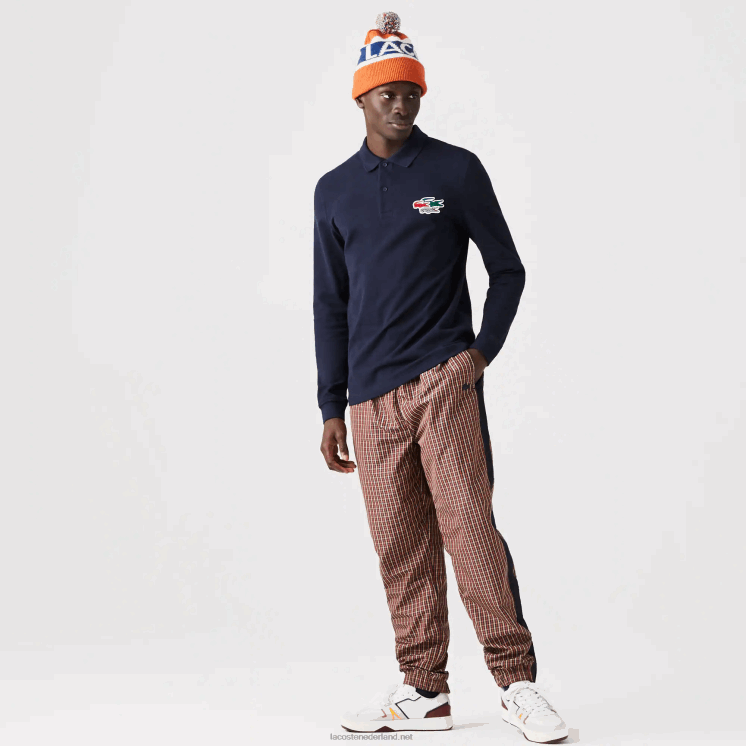 Lacoste regular fit polo van biologisch katoen 0828H917 marineblauw 166 Heren