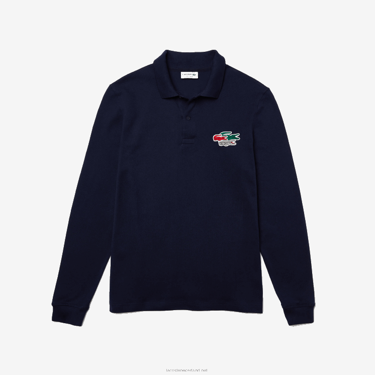 Lacoste regular fit polo van biologisch katoen 0828H917 marineblauw 166 Heren