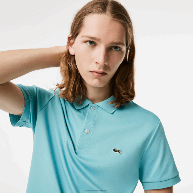 Lacoste regular-fit polo van pimakatoen 0828H257 turkoois bijv Heren