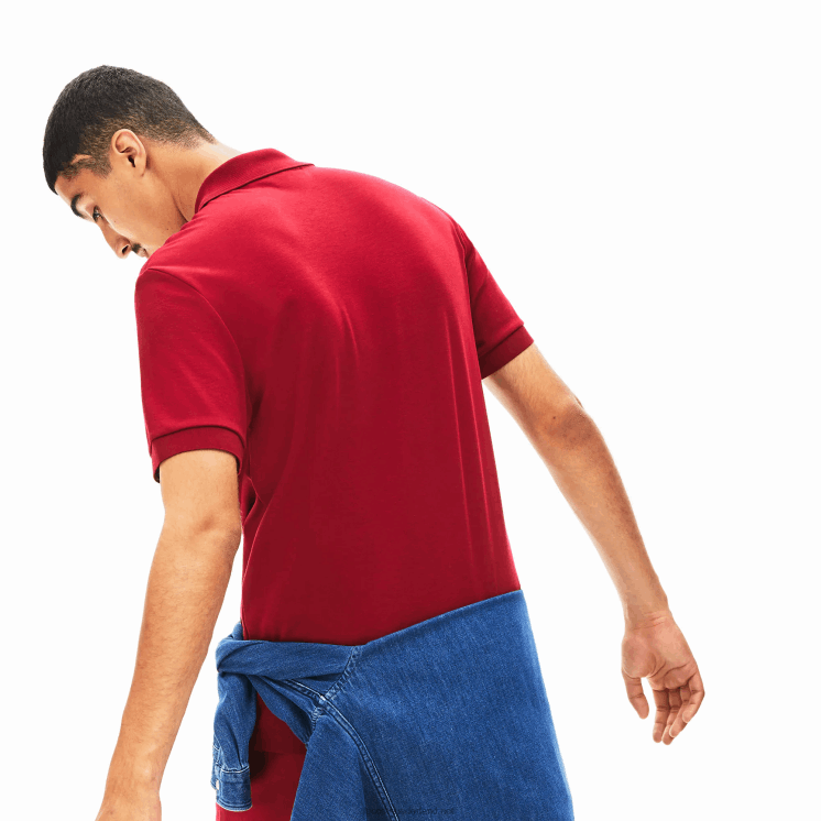 Lacoste regular-fit polo van pimakatoen 0828H258 bordeaux 476 Heren