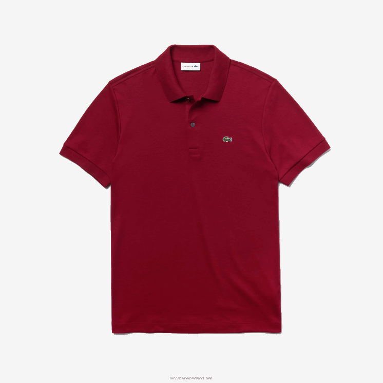 Lacoste regular-fit polo van pimakatoen 0828H258 bordeaux 476 Heren