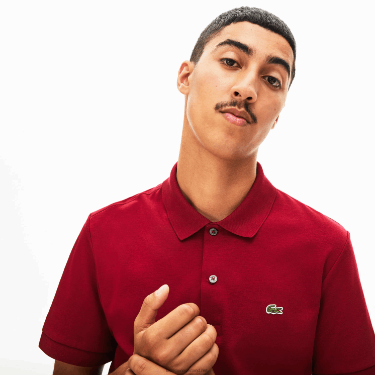 Lacoste regular-fit polo van pimakatoen 0828H258 bordeaux 476 Heren