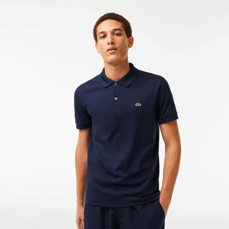 Lacoste regular-fit polo van pimakatoen 0828H791 marineblauw 166 Heren