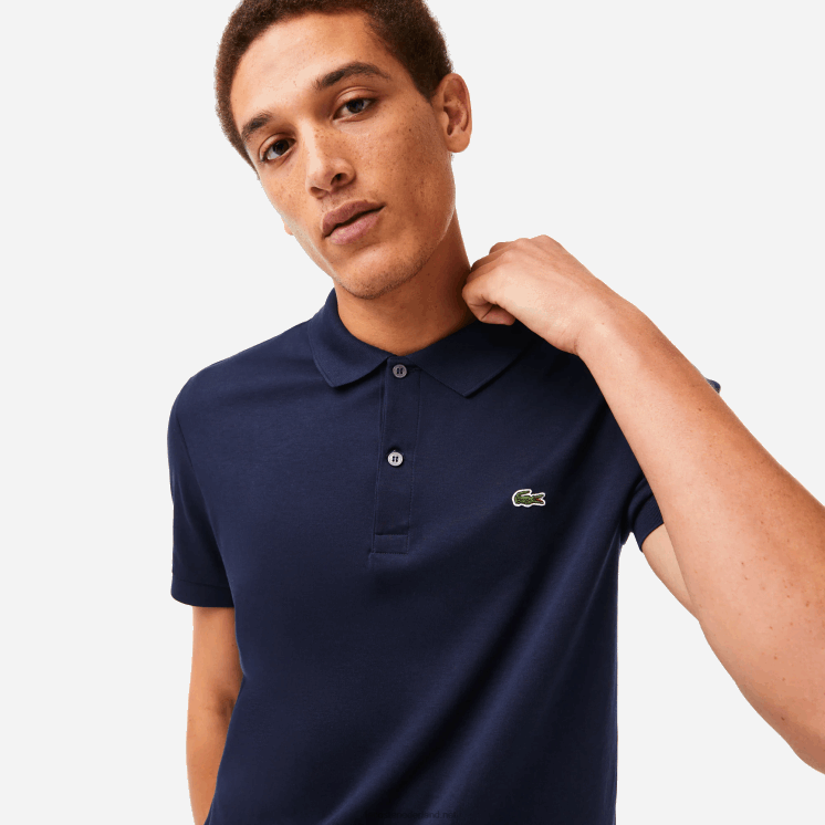 Lacoste regular-fit polo van pimakatoen 0828H791 marineblauw 166 Heren