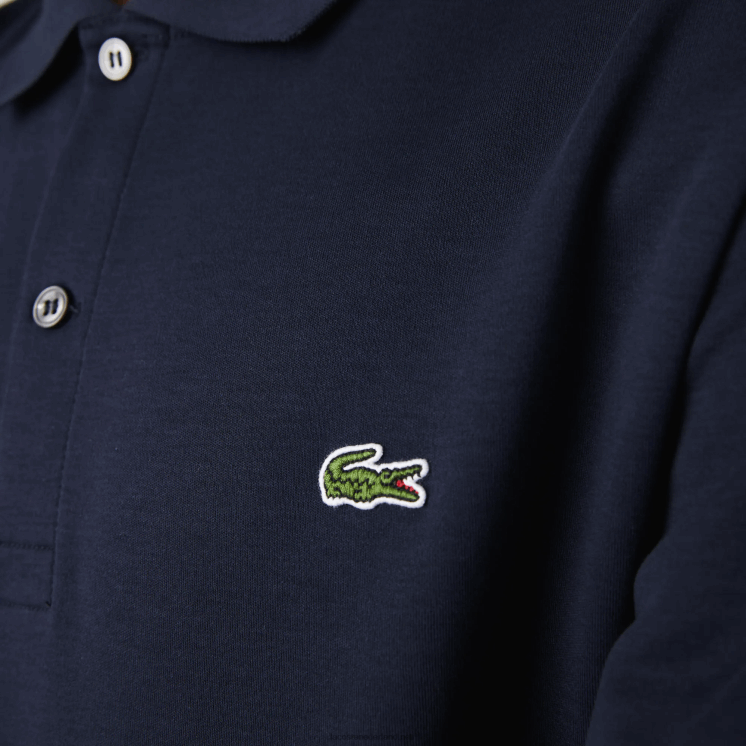 Lacoste regular-fit polo van pimakatoen 0828H791 marineblauw 166 Heren