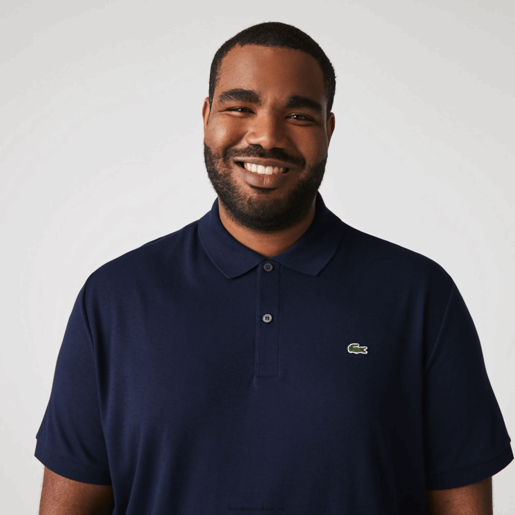 Lacoste regular-fit polo van pimakatoen 0828H791 marineblauw 166 Heren