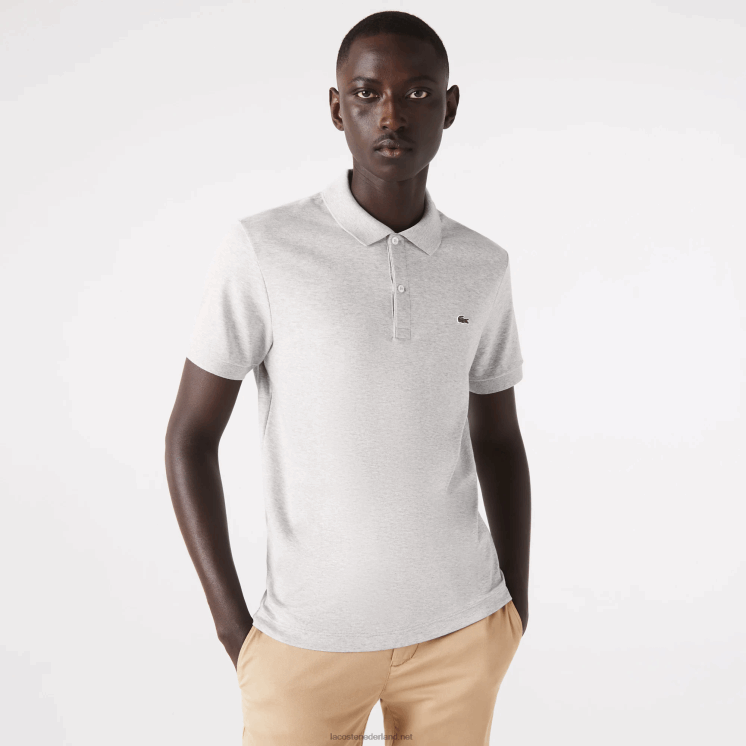 Lacoste regular-fit polo van pimakatoen 0828H798 grijze chine ca Heren