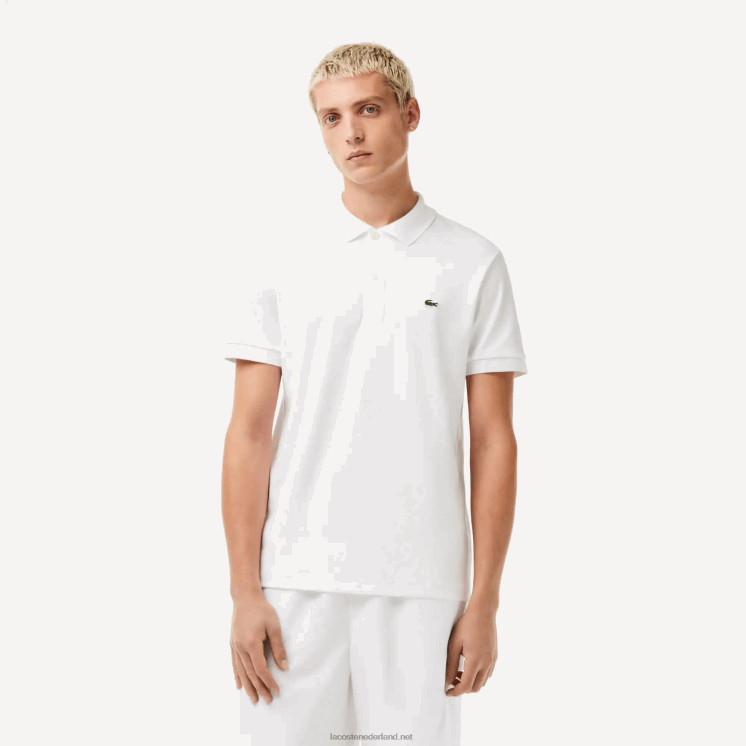 Lacoste regular-fit polo van pimakatoen 0828H802 wit 001 Heren