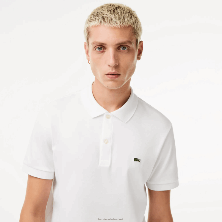 Lacoste regular-fit polo van pimakatoen 0828H802 wit 001 Heren