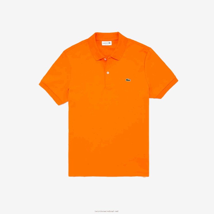 Lacoste regular-fit polo van pimakatoen 0828H887 oranje z4d Heren