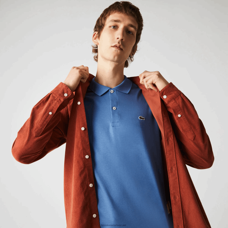 Lacoste regular-fit polo van pimakatoen 0828H928 blauw 776 Heren
