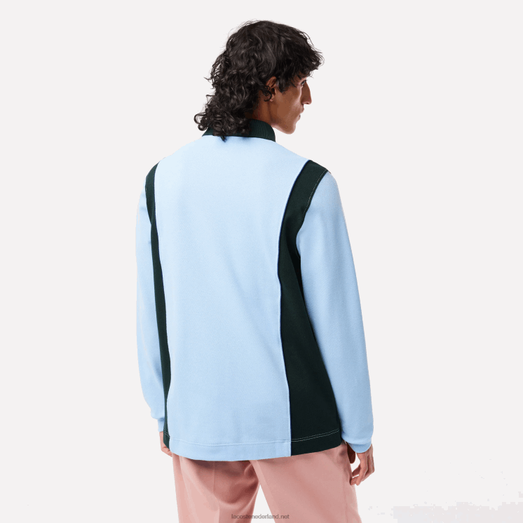 Lacoste rugbyshirt met lange mouwen van biologisch katoen 0828H544 blauw groen fl3 Heren