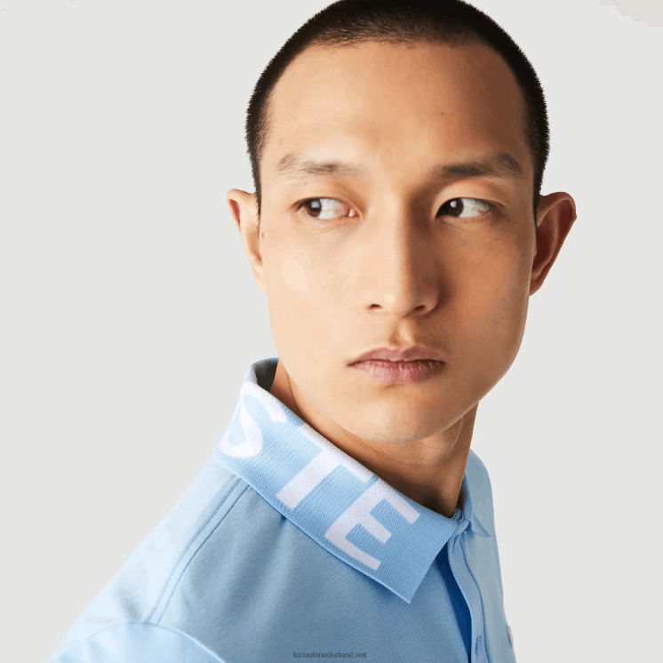 Lacoste slim fit licht ademend piqué poloshirt met letters in de hals 0828H900 blauwe hbp Heren