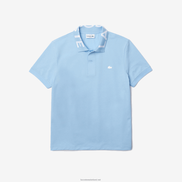 Lacoste slim fit licht ademend piqué poloshirt met letters in de hals 0828H900 blauwe hbp Heren